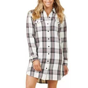 Outerknown Womens Blanket Shirt Dress Size XS Plaid Black Western Rodeo Country